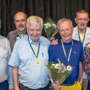 2025 års Svenska Veteranlagmästare: Christer Bjäring (för femte året i rad!), Mårten Gustawsson, Anders Morath, PG Eliasson, Johnny Östberg och Tommy Gullberg