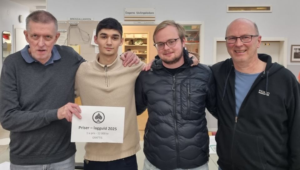 Vinnare: Cood Life med Johnny Östberg, Andreas Abragi, Alexander Sandin och Tommy Bergdahl. Saknas på bild Thomas Karlsson