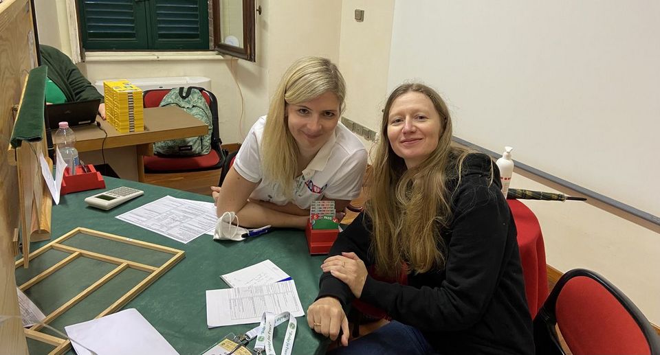 Fina vänner och tidigare lagkamrater. Sandra Rimstedt och Kathrine Bertheau